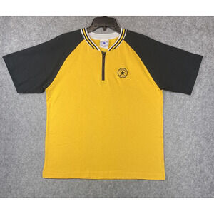 Vintage Converse Shirt Mens Extra Large Yellow Quarter Zip Made USA 80s 90s